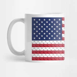 Bones and Paw Prints American Flag Mug